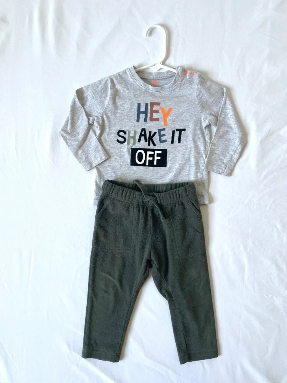 2-Pc Baby 12M Boys “Shake it Off” T Shirt & Osh Kosh Pants